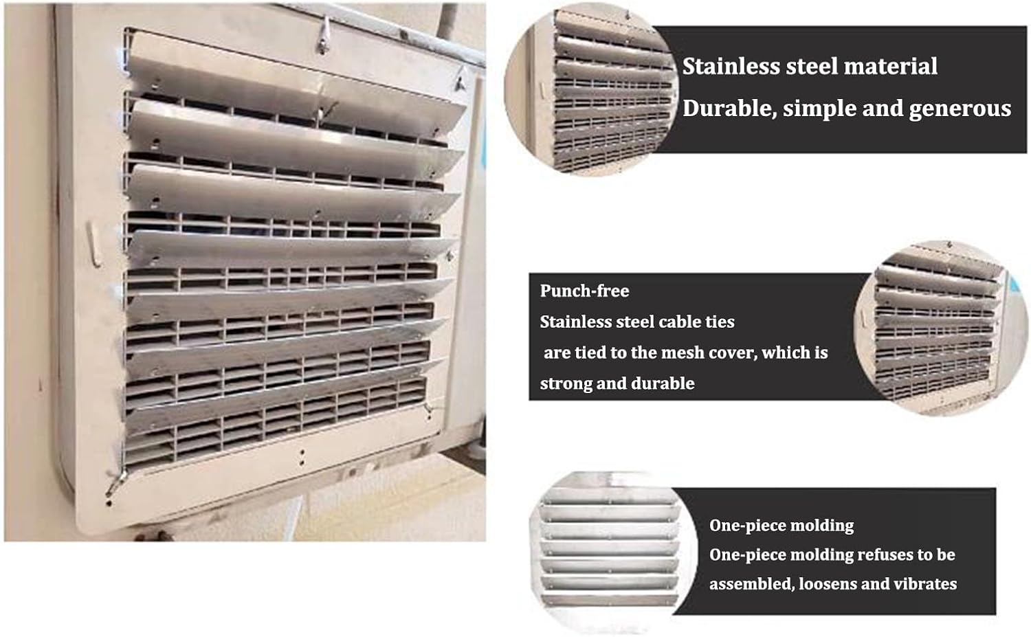 GENERIC Housse Pour Climatiseur Extérieur – Pare-brise En Acier Inoxydable Pour Pompe à Chaleur Et Condensateur, Guide De Soufflage Universel Anti-direct, Ions Météo Et Efficacité énergétique