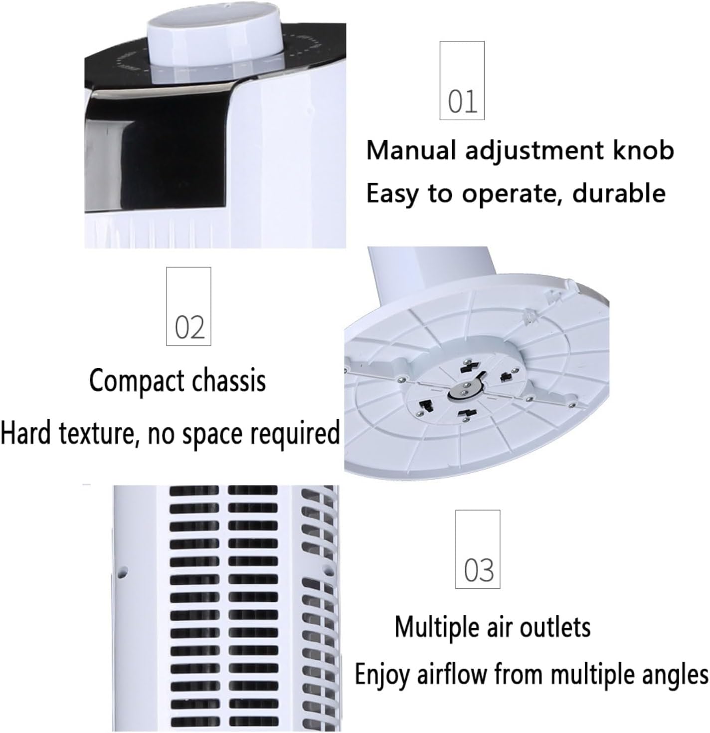 GENERIC Ventilateur De Tour Puissant Avec Télécommande, Refroidisseur D'air à Moteur à 3 Vitesses DC, Ventilateur De Refroidissement Portable Oscillant à 60 °, Minuterie 12H Pour La Salle De Bureau à Chambre