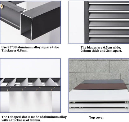  Housse De Protection En Alliage D'aluminium Pour Climatiseurs Et Pompes à Chaleur - Résistante Aux Intempéries - Blanc - 110 X 60 X 80 Cm
