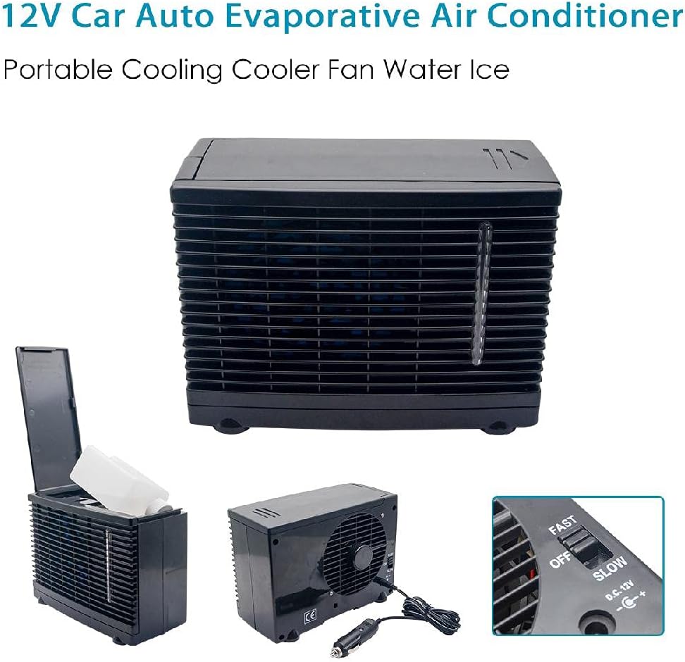  Baceyong Climatiseur De Voiture à 2 Vitesses - Ventilateur De Bureau Portable - 12 V - Climatiseur à Domicile - 2 Vitesses - Ventilateur De Bureau Portable - 12 V