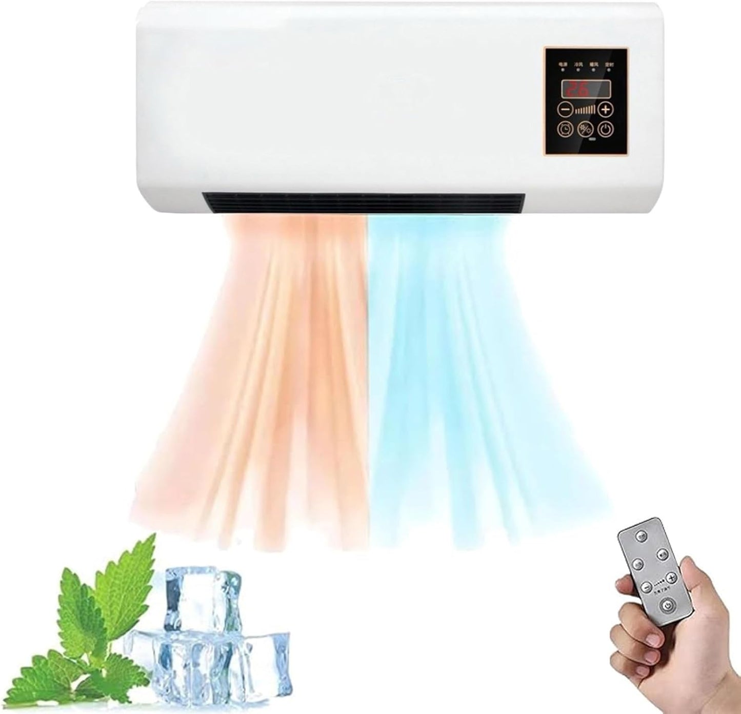  Climafy Climatisation Murale Portable Avec Chauffage Et Ventilateur, Unité Compacte Mini Split Sans Perçage, Fonctionnement Silencieux 30dB, Télécommande Intelligente Pour La Maison Et Le Bureau, écon