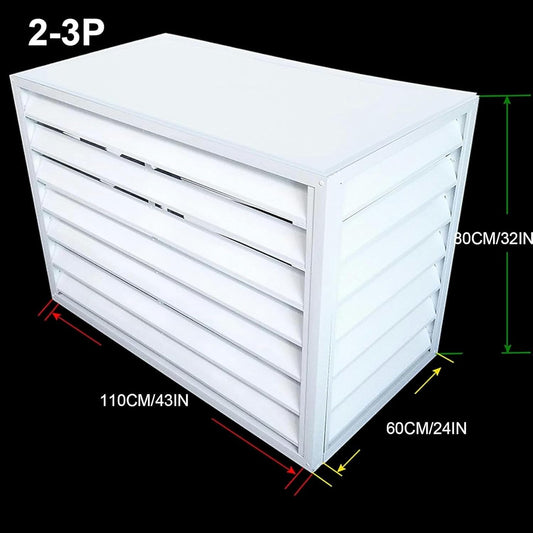  Housse De Protection Pour Climatiseur Extérieur En Aluminium, Protection De Pompe à Chaleur, Mini Unité De Climatisation Fendue, Bouclier De Clôture Résistant Aux Intempéries, Housse élégante Pour
