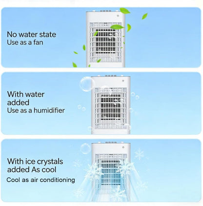  Rafraichisseur D’Air Mobile 4 En 1 Avec Télécommande, Climatiseur Mobile Sans Évacuation, Réservoir D’Eau 12L, Ioniseur Humidificateur Purificateur D'air, Minuterie 7.5H(Remote)