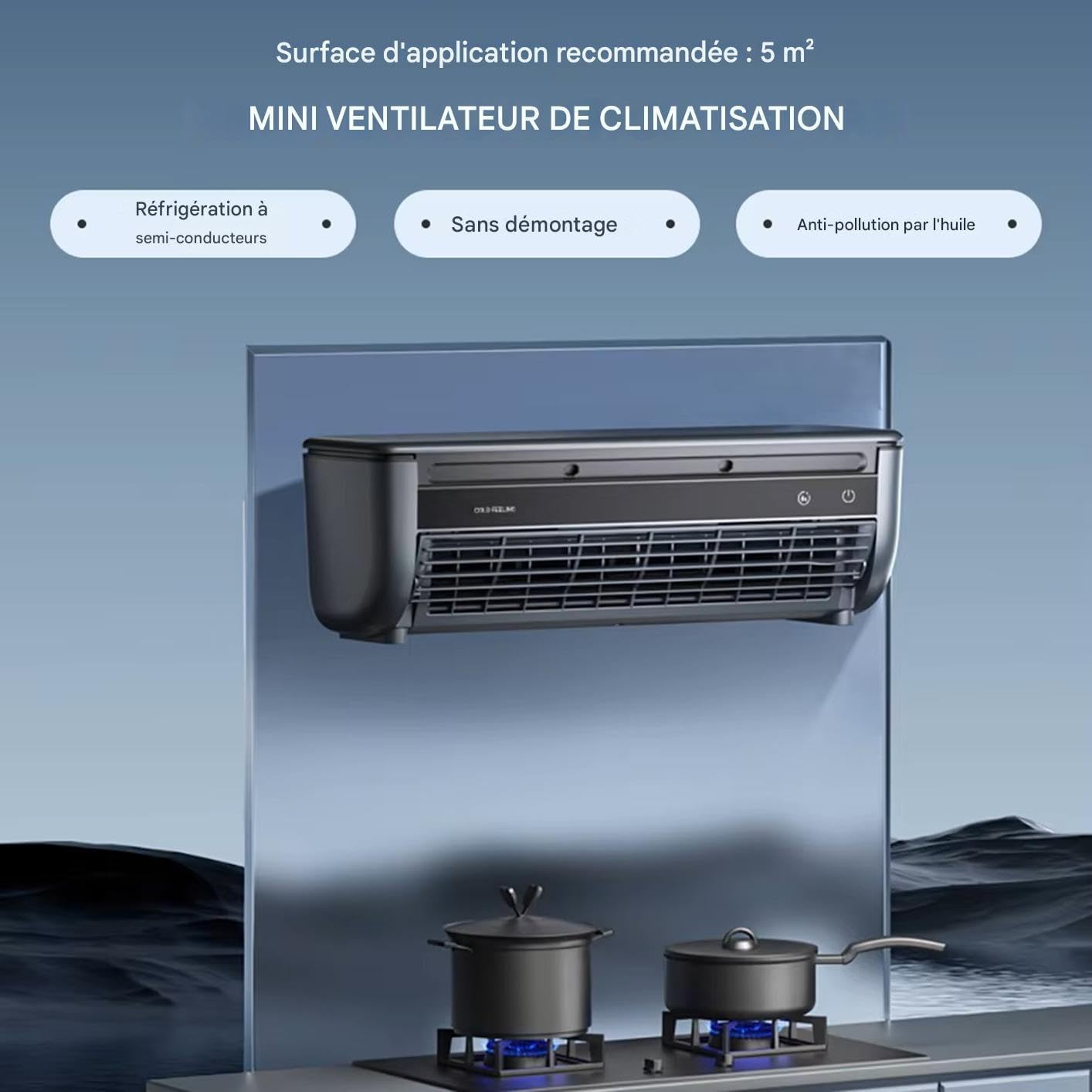  Ventilateur Rafraîchissant Ac Pour Pièce, Ventilateur D'Air Frais Pour Chambre, Ventilateur Multifonction 3 Vitesses Recharge Sans Fil Pour Intérieur Extérieur Maison Bureau Voyage