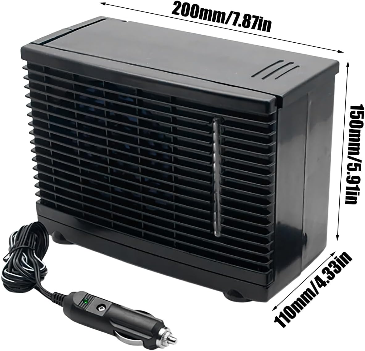  Ventilateur De Climatisation Portable Pour Voiture - Ventilateur Climatiseur Pour Véhicule - Rafraîchisseur D'Air Évaporatif 12V Pour Camion Camping-Car Voyage Sous-Sol Chambre Garage
