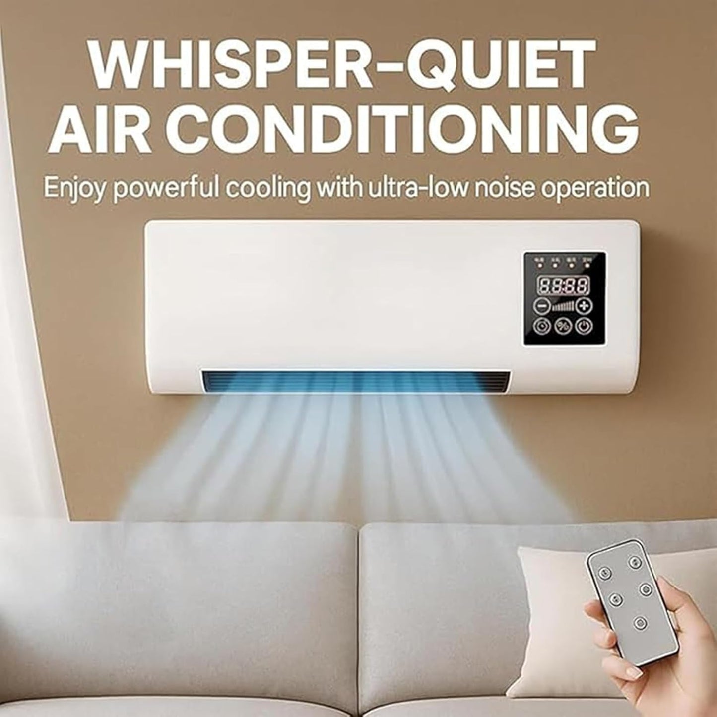  Climafy Climatisation Murale Portable Avec Chauffage Et Ventilateur, Unité Compacte Mini Split Sans Perçage, Fonctionnement Silencieux 30dB, Télécommande Intelligente Pour La Maison Et Le Bureau, écon