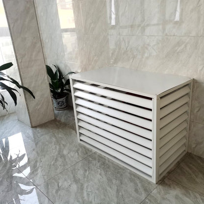  Housse De Protection En Aluminium Pour Climatiseur Intérieur Et Extérieur, Support De Pot De Fleurs, 100 X 50 X 70 Cm Et 110 X 60 X 80 Cm, Résistant Aux Intempéries, Blanc