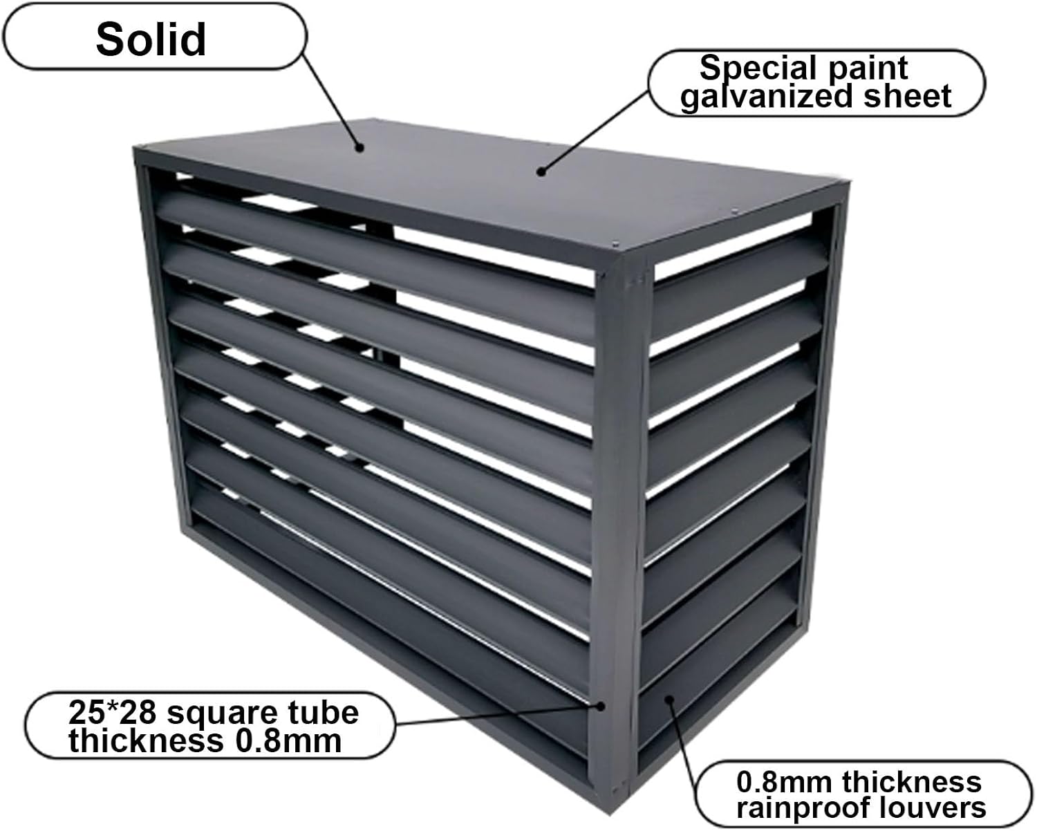 GENERIC Housse De Protection En Aluminium Pour Climatiseurs MiniSplit - Durable Et Antivol - Résistante Aux Intempéries - Convient Aux Pompes à Chaleur - Idéal Pour Toutes Les Saisons