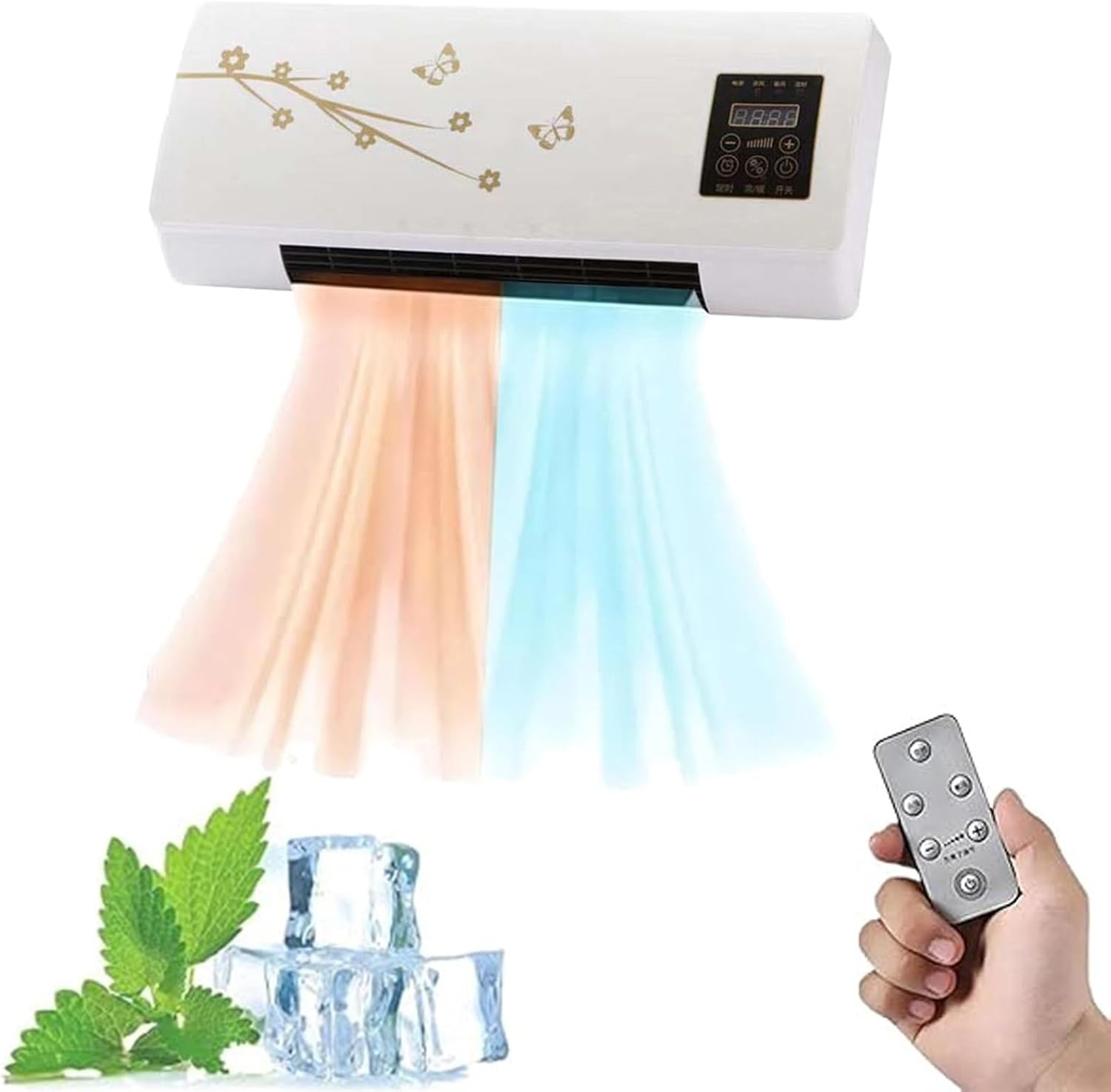  Climafy Climatisation Murale Portable Avec Chauffage Et Ventilateur, Unité Compacte Mini Split Sans Perçage, Fonctionnement Silencieux 30dB, Télécommande Intelligente Pour La Maison Et Le Bureau, écon