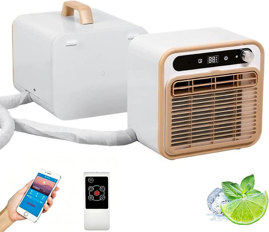 GENERIC Climatiseur Split Portable, Unité De Climatisation 5000 BTU Avec Wi-Fi Et Télécommande - Refroidissement Silencieux 40dB, Débit D’Air 130m³/h, Minuterie 12H Pour Camping-Car, Caravane, Campin 2m-Pipe