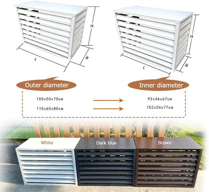  Housse De Protection En Aluminium Pour Climatiseur Intérieur Et Extérieur, Support De Pot De Fleurs, 100 X 50 X 70 Cm Et 110 X 60 X 80 Cm, Résistant Aux Intempéries, Blanc