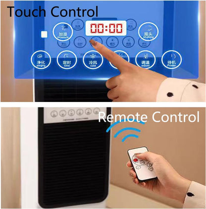 GENERIC Ventilateur De Tour De Refroidisseur D'air évaporatif Portable Avec Des Glaçons Et Un Grand Réservoir D'eau, Ventilateur De Refroidissement Chaud Et Froid 4 En 1 Avec Télécommande Intelligente, Minute