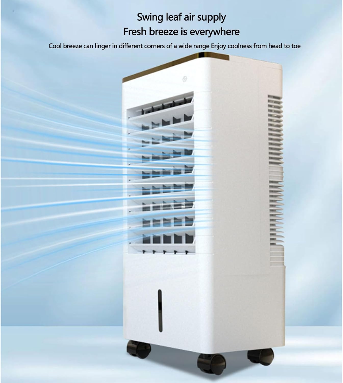  Ventilateur Climatiseur Mobile, Rafraîchisseur D'air à 3 Vitesses, Réservoir D'eau Grande Capacité, Humidification Et Purification, Minuterie 12 Heures, 75 W, Modèle Méca