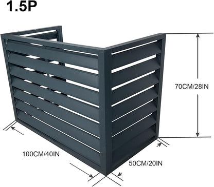GENERIC Housse Robuste En Aluminium Pour Climatiseurs Mini Unités Séparées, Antivol, Réduction Du Bruit, Protection Contre Les Intempéries Pour Une Utilisation En Extérieur Et En Intérieur, Gris