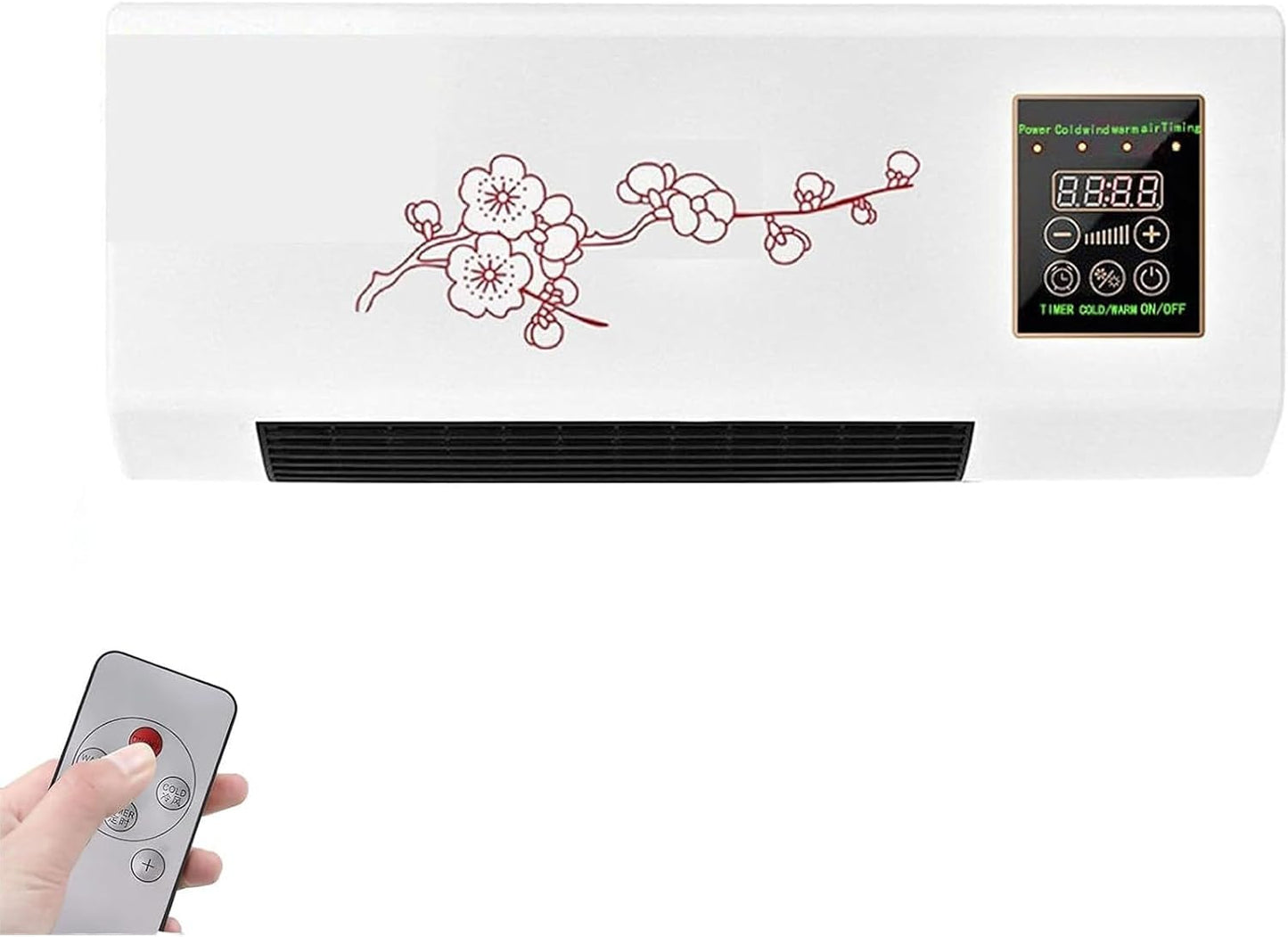 Split Fan Portable 2in1 Chauffage Refroidissement Murail Mont Super Trancail Télécommande Énergéticité Pour Le Bureau À Domicail Installation Rapide