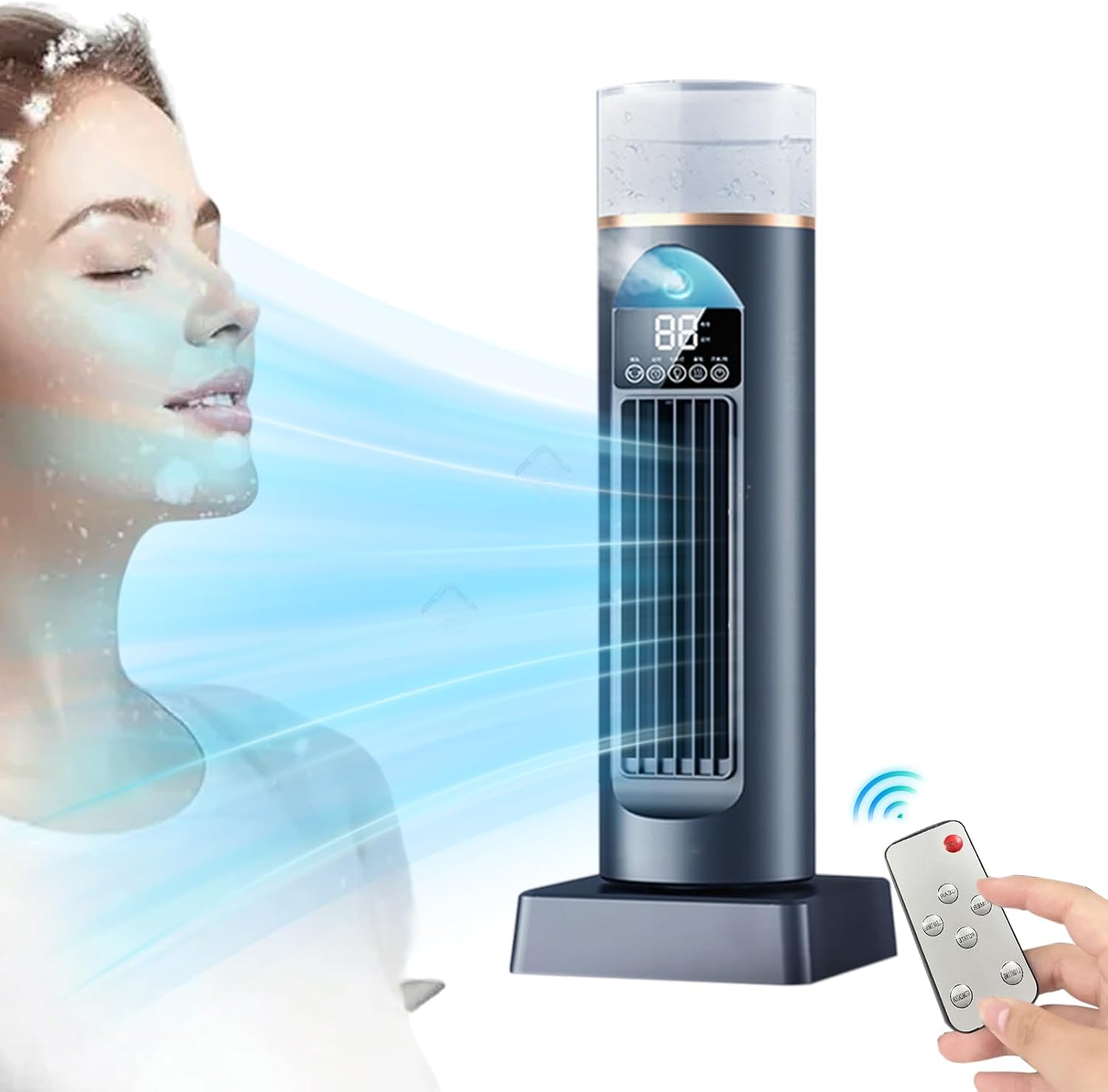  Ventilateur D'air Froid – Climatiseur Portable | Humidificateur à Vitesses Réglables, Refroidisseur D'espace Personnel Portable Pour La Maison, La Chambre, Le Salon, Le Garage, Le Camping