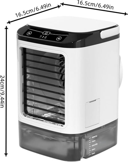  Climatiseur Portable Sans Évacuation 900 Ml, Mini Climatiseur Mobile Silencieux Avec 3 Vitesses, Bac à Glace, 7 LED, Refroidisseur D'Air Pour Maison, Bureau, Camping Et Voyage