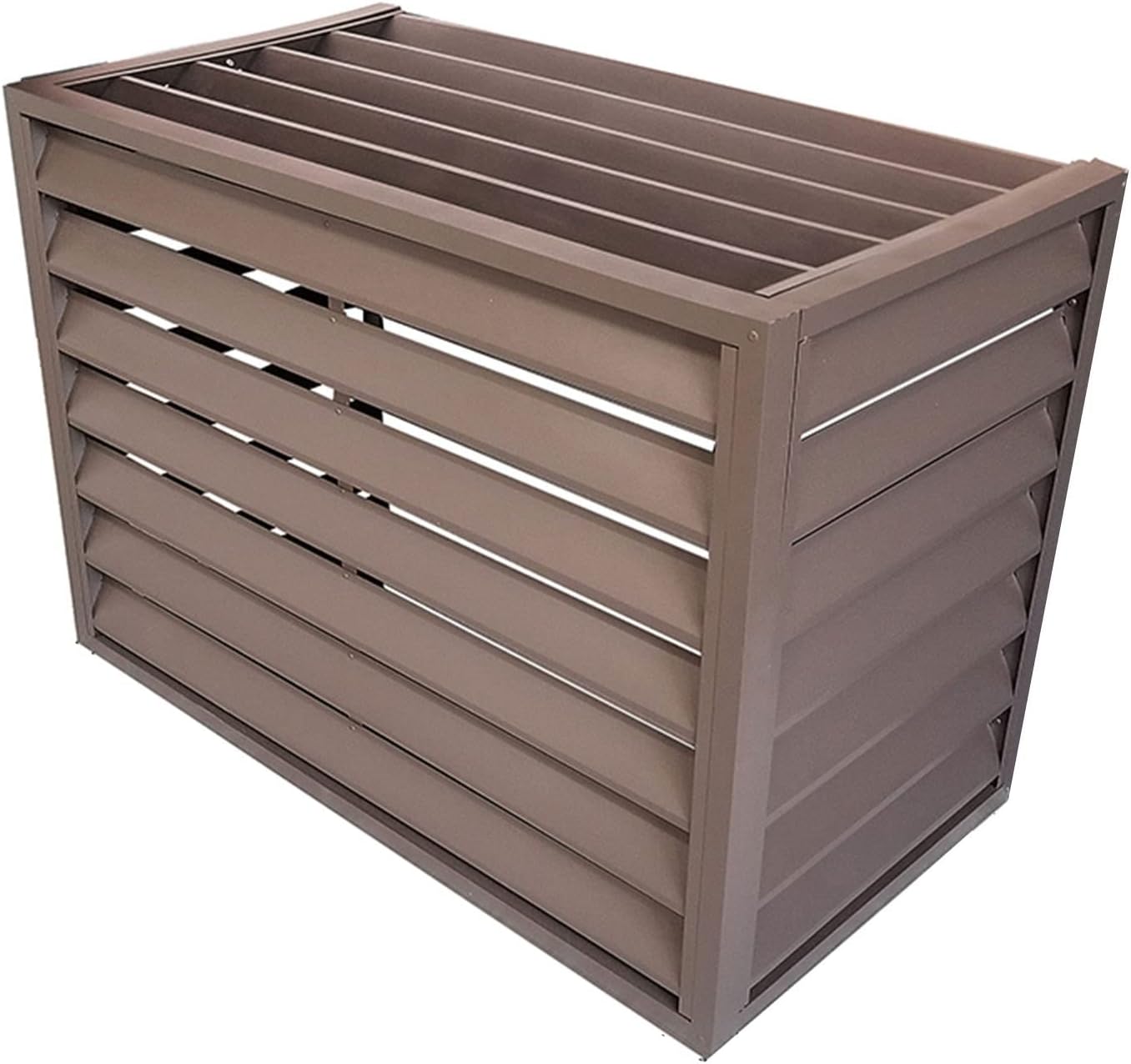GENERIC Housse En Aluminium Pour Climatiseur – Protection Pour Pompe à Chaleur Extérieure – Persiennes Marron Résistant Aux Intempéries – Idéal Pour Une Utilisation En Intérieur/extérieur – Clôture élégante