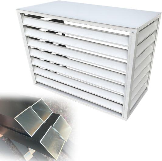  Housse De Protection En Aluminium Pour Climatiseur Intérieur Et Extérieur, Support De Pot De Fleurs, 100 X 50 X 70 Cm Et 110 X 60 X 80 Cm, Résistant Aux Intempéries, Blanc
