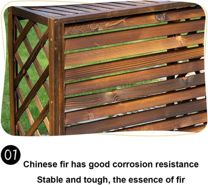  Housse En Bois Pour Climatiseur - Support De Fleurs à Persiennes Pour Cacher Les Unités De Climatisation