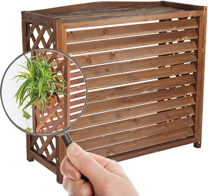  Couvercle En Bois Pour Climatiseur Extérieur - Support Pour Pot De Fleurs - Poubelle Autoportante - Pompe à Chaleur - Taille : 100 Cm - Résistant Aux Intempéries Et Design