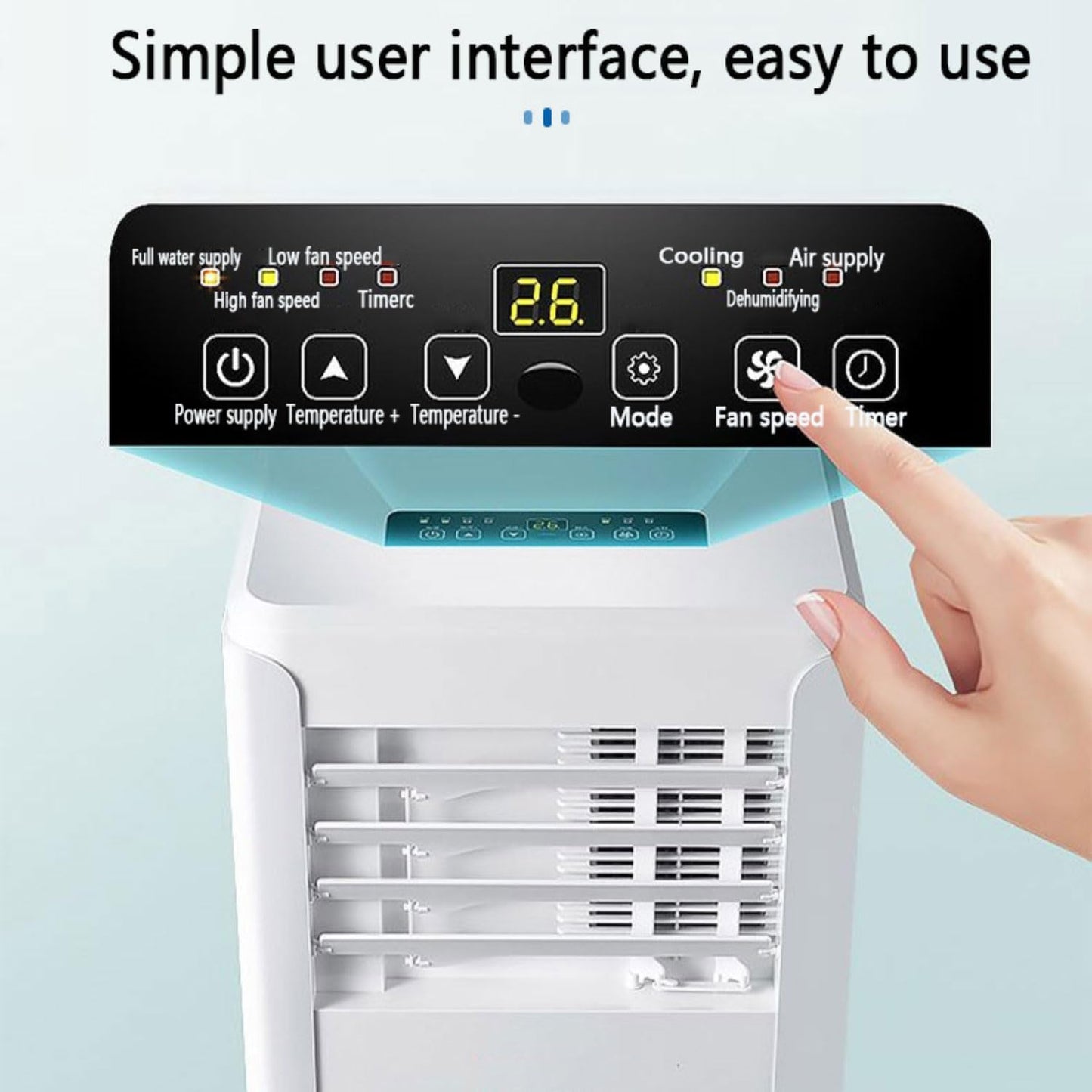  Climatiseur Portable Unités Intelligentes Intelligentes Avec Déshumidificateur De Refroidissement Intégré Et Modes De Ventilateur Pour La Pièce Jusqu'à 350 Sq.ft, Conditionneur Télécommande Kit D'inst