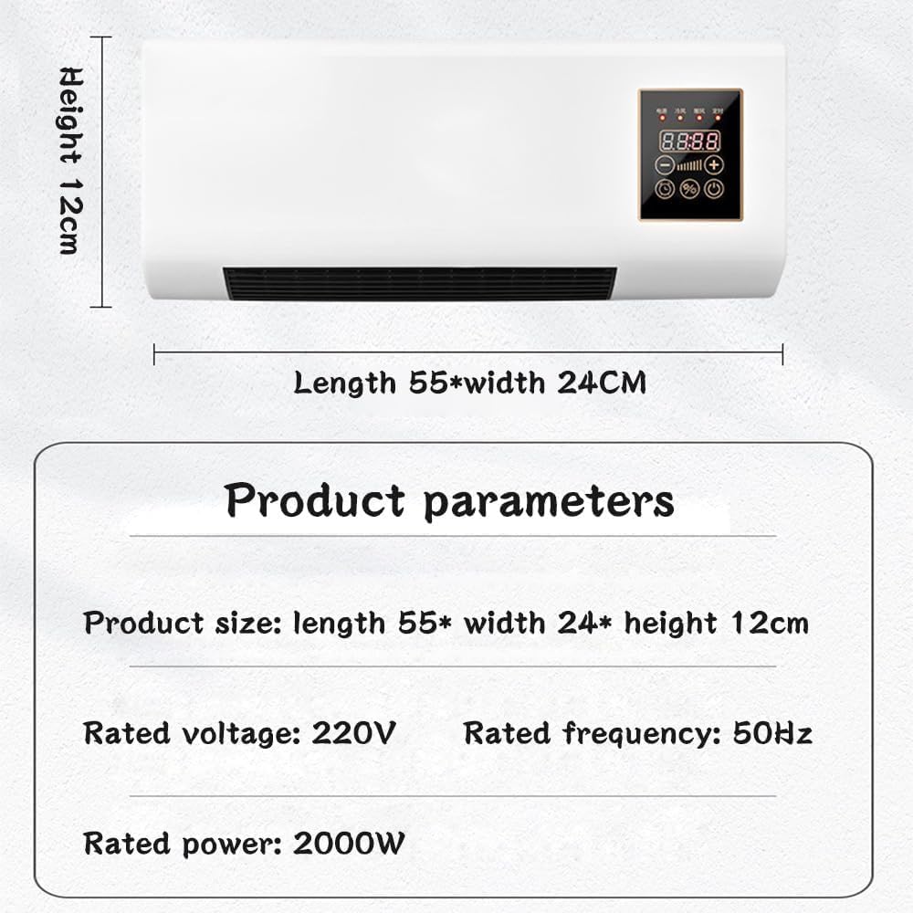 GENERIC Ventilateur D'air Portable Avec Télécommande, Unité De Refroidissement Et De Chauffage Murale Avec Minuterie De 8 Heures Pour La Maison Et Le Bureau