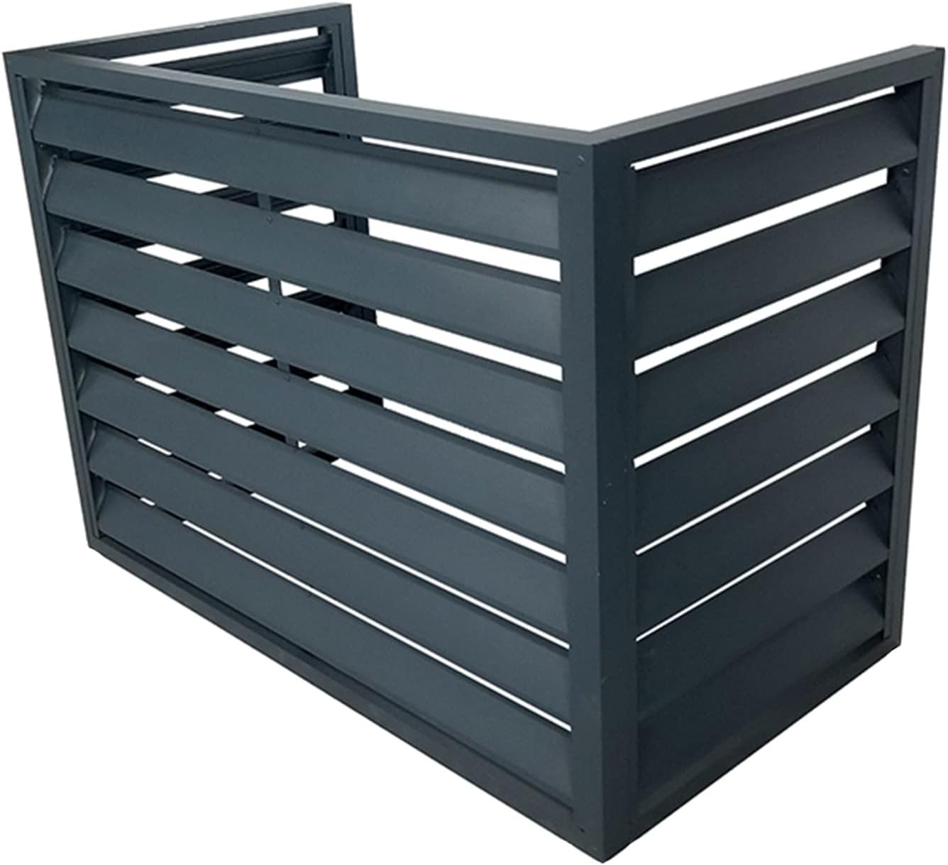 GENERIC Couvercle De Climatiseur Extérieur – Écran De Clôture En Alliage D'aluminium Et Volets De Support De Plantes En Métal Design Anti-corrosion Pour Unité Extérieure Noir Taille 1.5P : L1