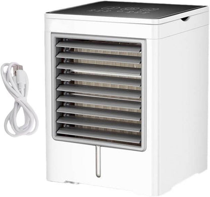  Climatiseur Portable, Réservoir D'eau De 470 Ml, 3 Vitesses De Vent, 3 Minuteries, Contrôle Tactile, Refroidissement Par évaporation, Mini Climatiseur Personnel Avec Alimentation USB,