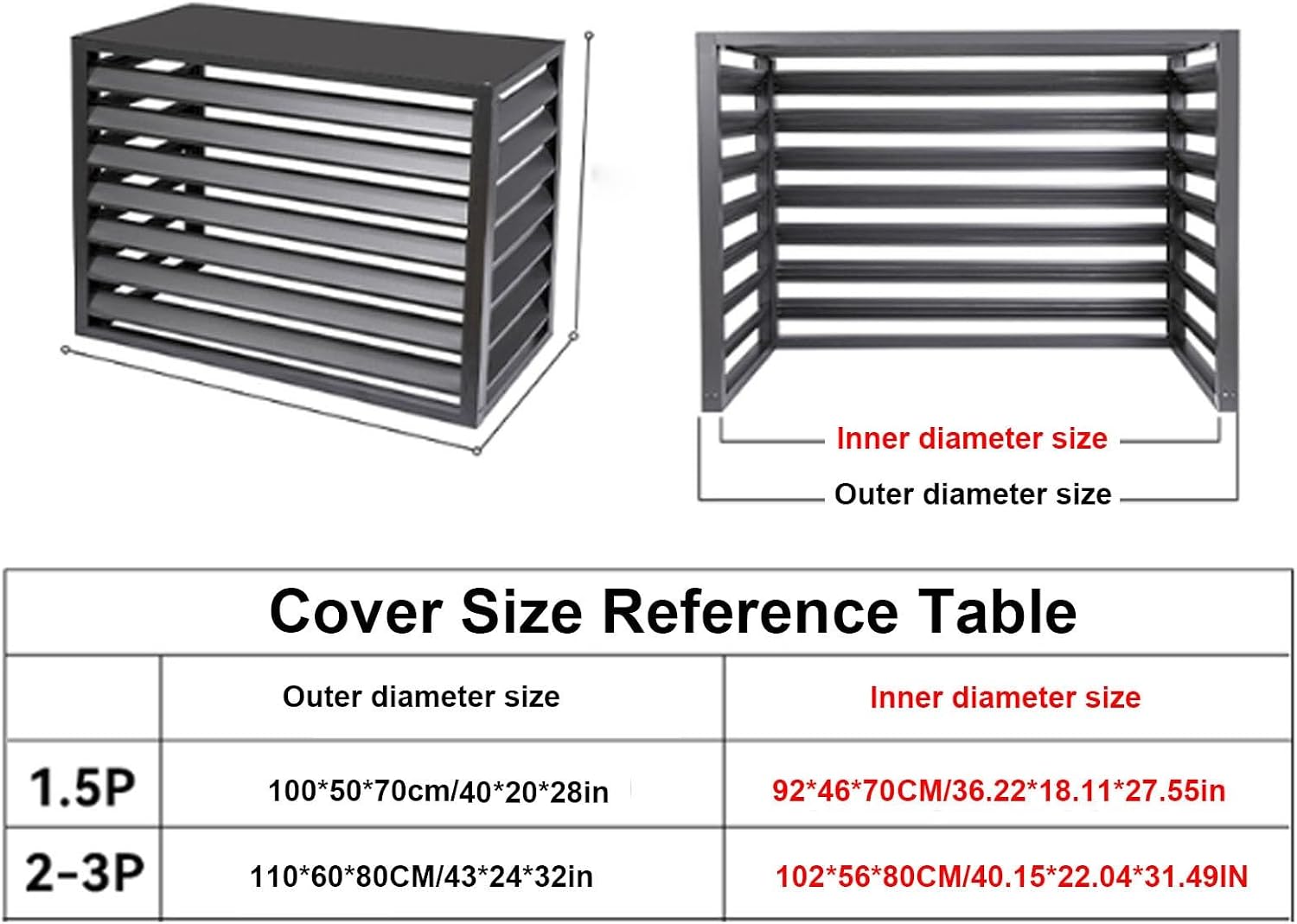  Mini Housse De Climatiseur Fendue En Aluminium Pour Unités Extérieures, Protection Complète De L'hiver, Couleur Blanche, Utilisation En Intérieur Et En Extérieur