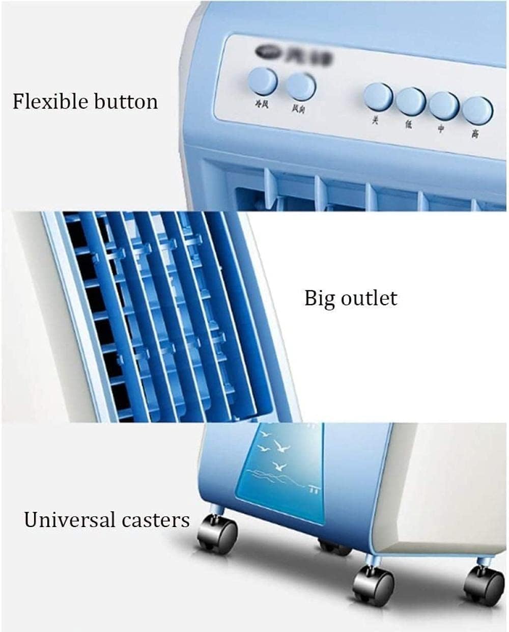 GENERIC Climatiseur De Climatiseur Portable Mobile Air Climatiner Sans Tuyau à 3 Vitesses Refroidisseur à Air/réservoir D'eau De 6 Litres / 65 W/Refroidisseur