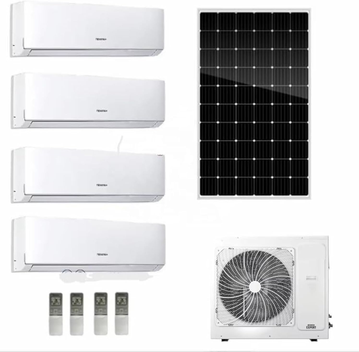 GENERIC Onduleur Solaire 36000BTU Multi 12K Zones Split Climatiseur Et Chauffage – 3 Zones