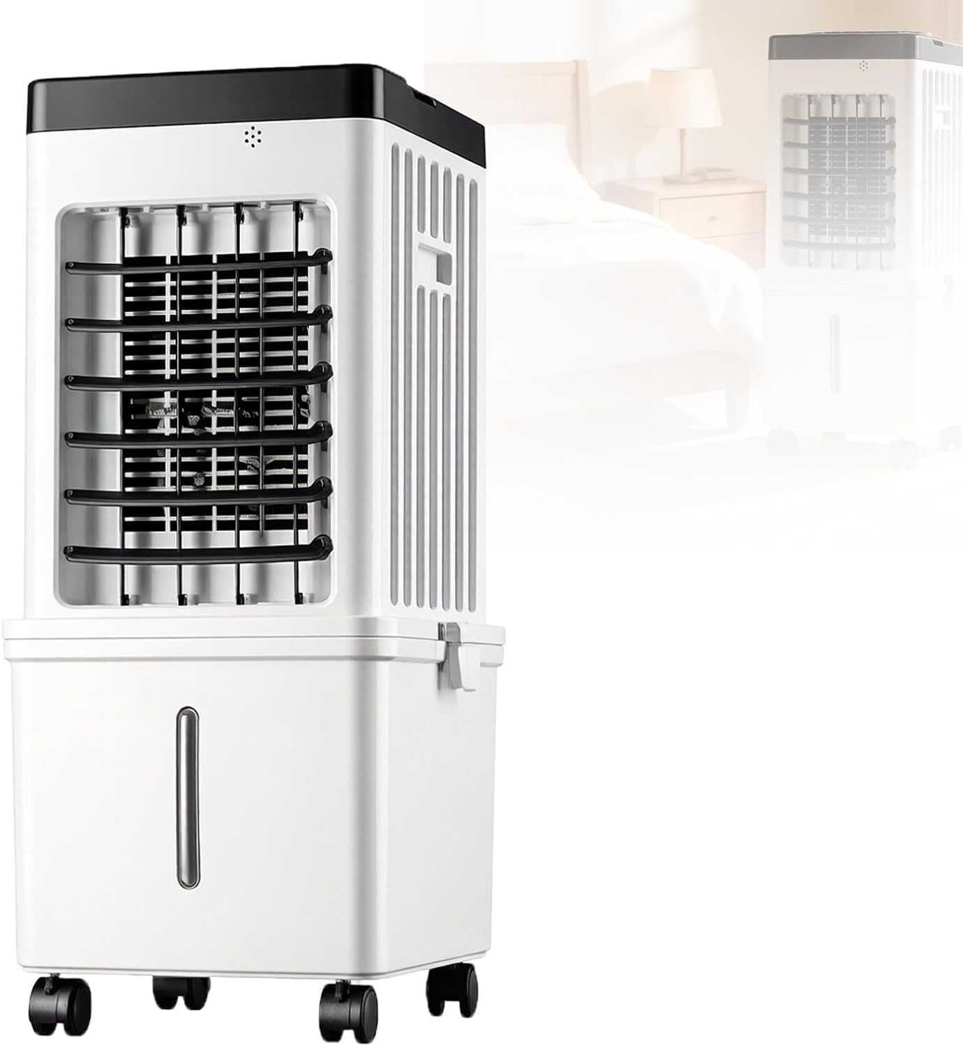 GENERIC Ventilateur De Climatiseur Portable, Ventilateur De Refroidisseur D'air évaporatif 10L Avec 3 Vitesses, Ventilateur à Faible énergie D'économie D'espace Avec Roues Pour Le Bureau à Domicile Et La Cham