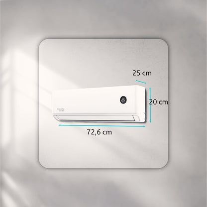  ALASTOR 9 Climatiseur Inverseur 9000 BTU Avec Pompe à Chaleur, Gaz R32, Classe A++/A+, Télécommande LCD Sans Fil, écran LCD, Filtres Lavables, Minuterie Programmable