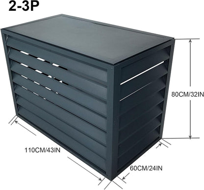 GENERIC Housse De Protection En Aluminium Pour Climatiseurs MiniSplit - Durable Et Antivol - Résistante Aux Intempéries - Convient Aux Pompes à Chaleur - Idéal Pour Toutes Les Saisons