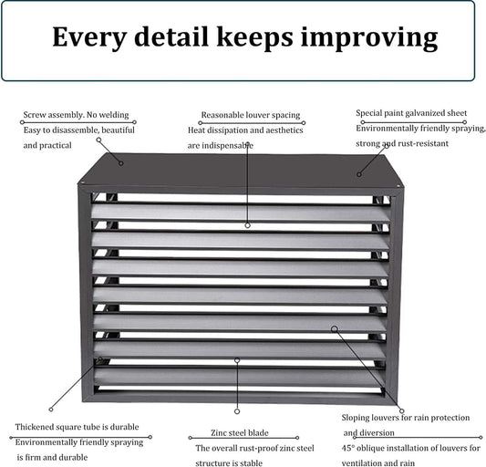  Climatiseur Extérieur Écran De Clôture Couvercle En Aluminium For Climatiseur Et Pompe À Chaleur, Écran De Clôture De Confidentialité Toutes Saisons, Antivol, Robuste, Couverture AC, Couverture D'unit