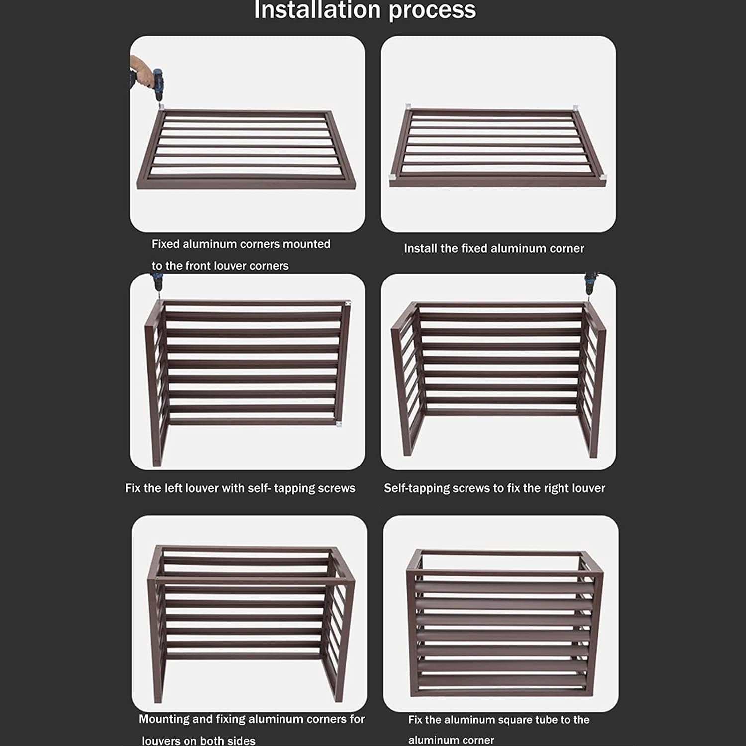  Climatiseur Extérieur Écran De Clôture Couvercle En Aluminium For Climatiseur Et Pompe À Chaleur, Écran De Clôture De Confidentialité Toutes Saisons, Antivol, Robuste, Couverture AC, Couverture D'unit