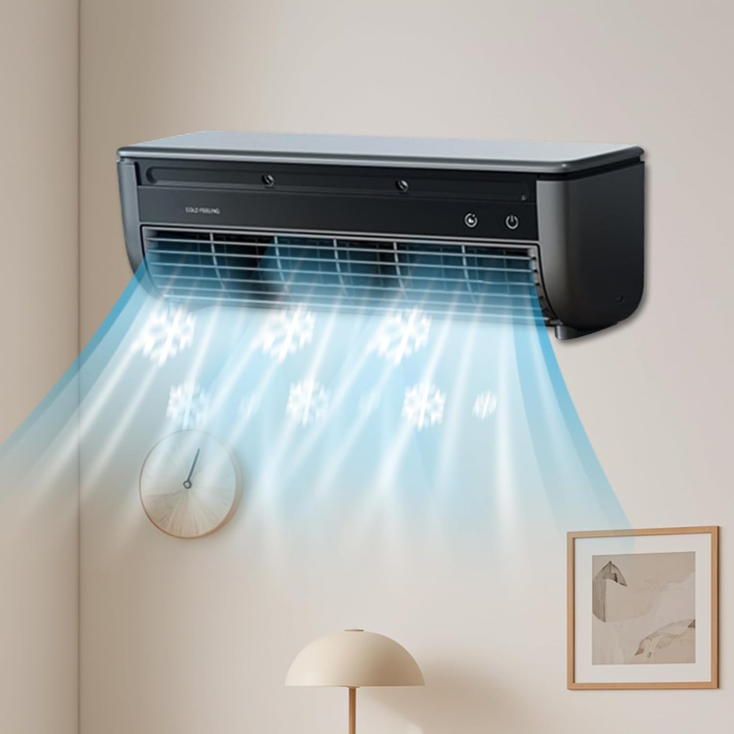  Ventilateur AC Pour Chambre | Ventilateur Rafraîchissant Climatiseur,Rafraîchisseur D'Air Charge Sans Fil Trois Vitesses Pour Maison Bureau Voyage Camping Salle De Bain Intérieur Extérieur