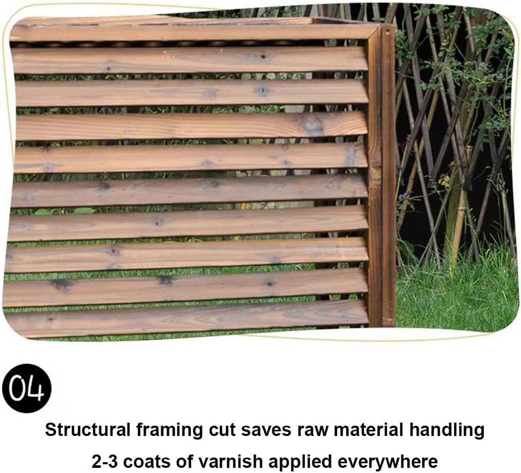  Housse En Bois Pour Climatiseur - Support De Fleurs à Persiennes Pour Cacher Les Unités De Climatisation
