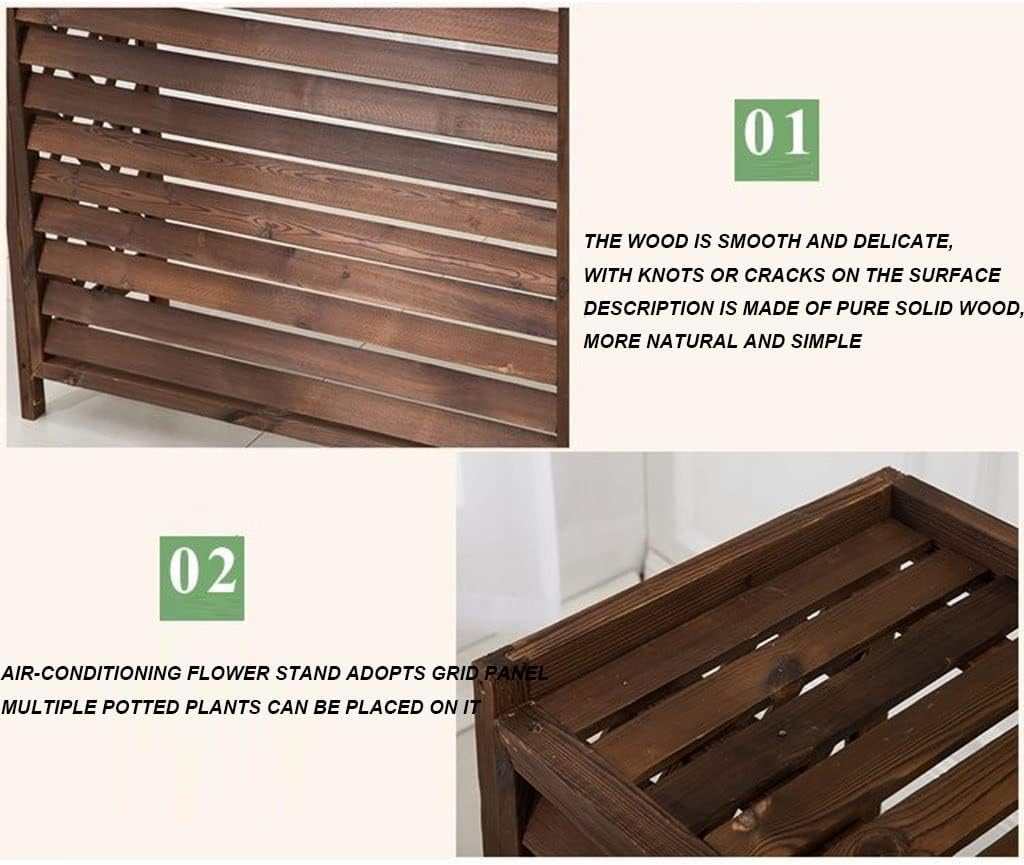  Couvercle En Bois Pour Climatiseur Extérieur - Support Pour Pot De Fleurs - Poubelle Autoportante - Pompe à Chaleur - Taille : 100 Cm - Résistant Aux Intempéries Et Design
