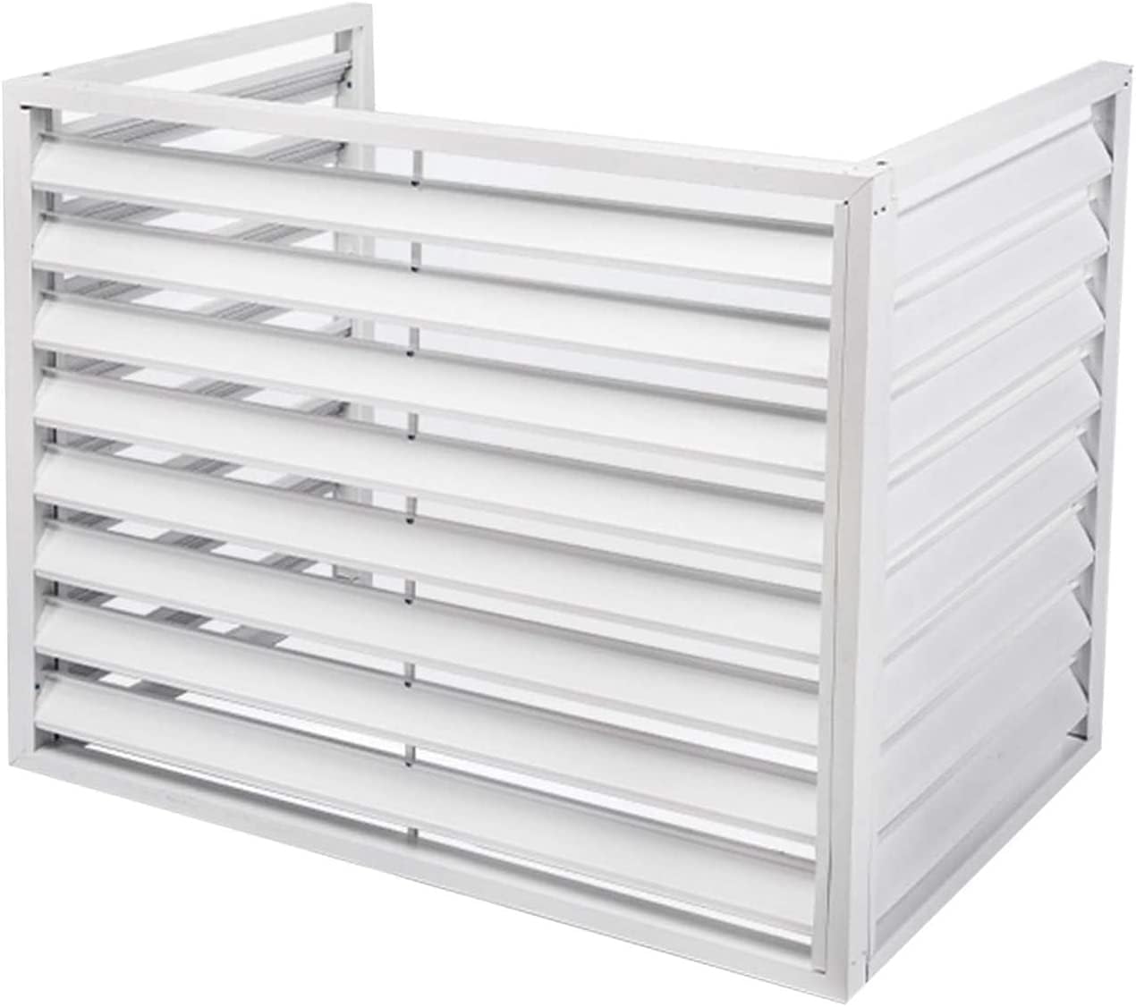  Couverture De Climatiseur De Fenêtre Extérieure, Couverture De Protection Résistante Aux Intempéries En Aluminium For Les Unités Extérieures, Écran De Confidentialité For Stores De Jardin (Color : Wh