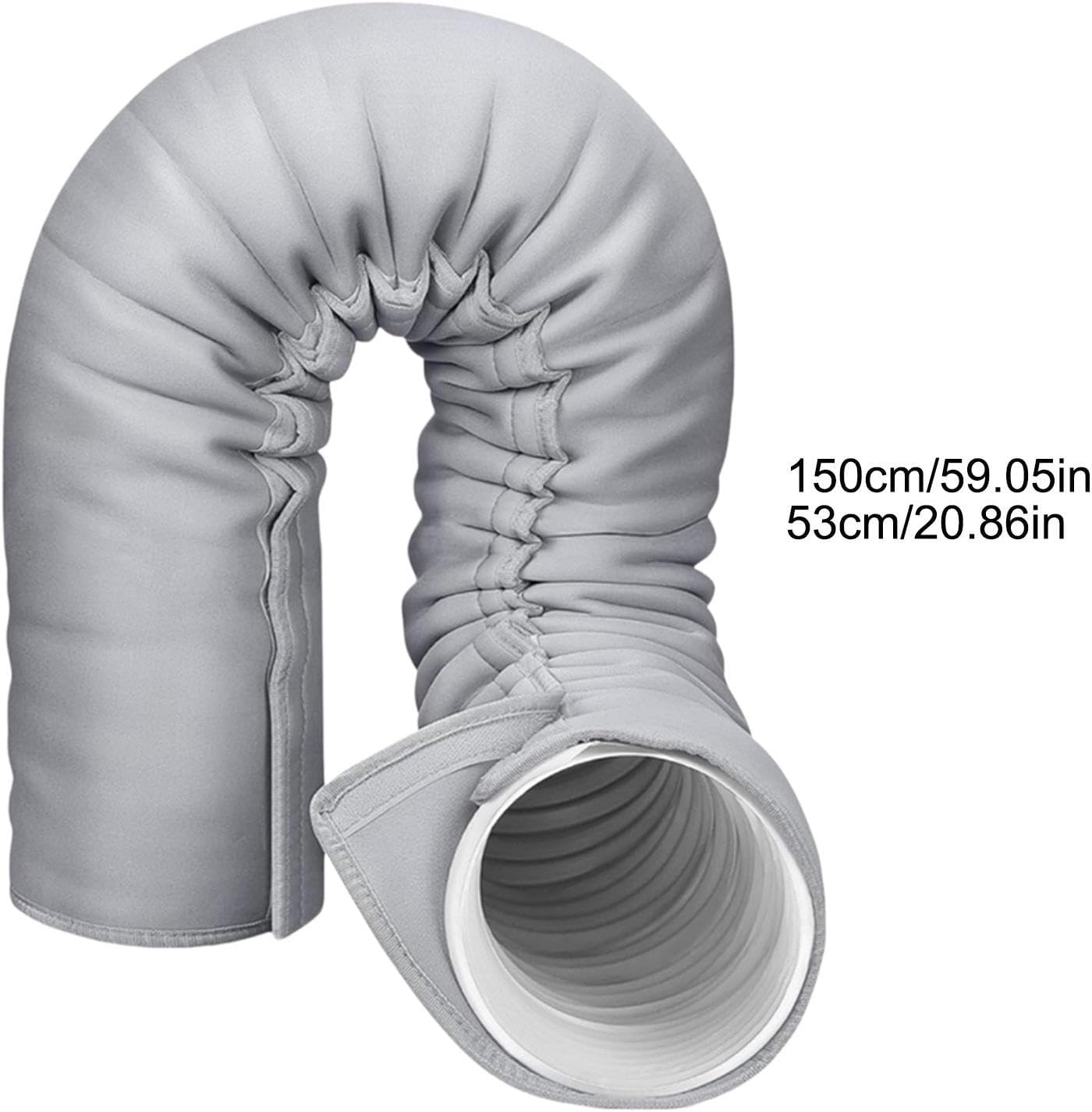  Manchon Isolant Pour Tuyau Ca Portable, 150x53cm Polyester Manchon D'isolation Portable Pour Tuyau Ac 3 Sangles Ajustables, Convient Pour 12,7 Cm Et 15 Cm De Diamètre