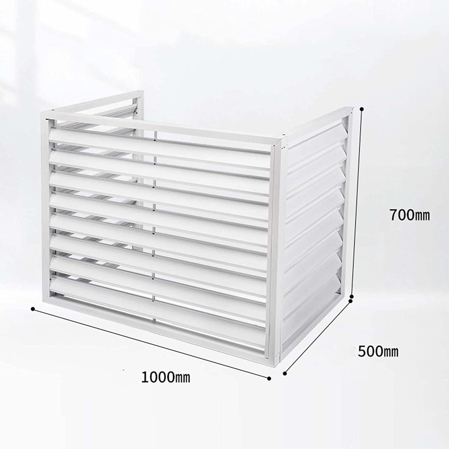  Couverture De Climatiseur De Fenêtre Extérieure, Couverture De Protection Résistante Aux Intempéries En Aluminium For Les Unités Extérieures, Écran De Confidentialité For Stores De Jardin (Color : Wh