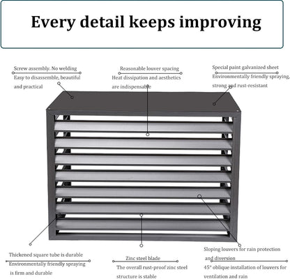 GENERIC Bâche De Protection Robuste Et Imperméable Pour Climatiseur De Fenêtre - Protection Contre La Poussière Et La Poussière - En Aluminium