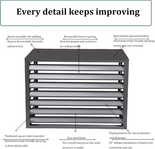 GENERIC Bâche De Protection Robuste Et Imperméable Pour Climatiseur De Fenêtre - Protection Contre La Poussière Et La Poussière - En Aluminium