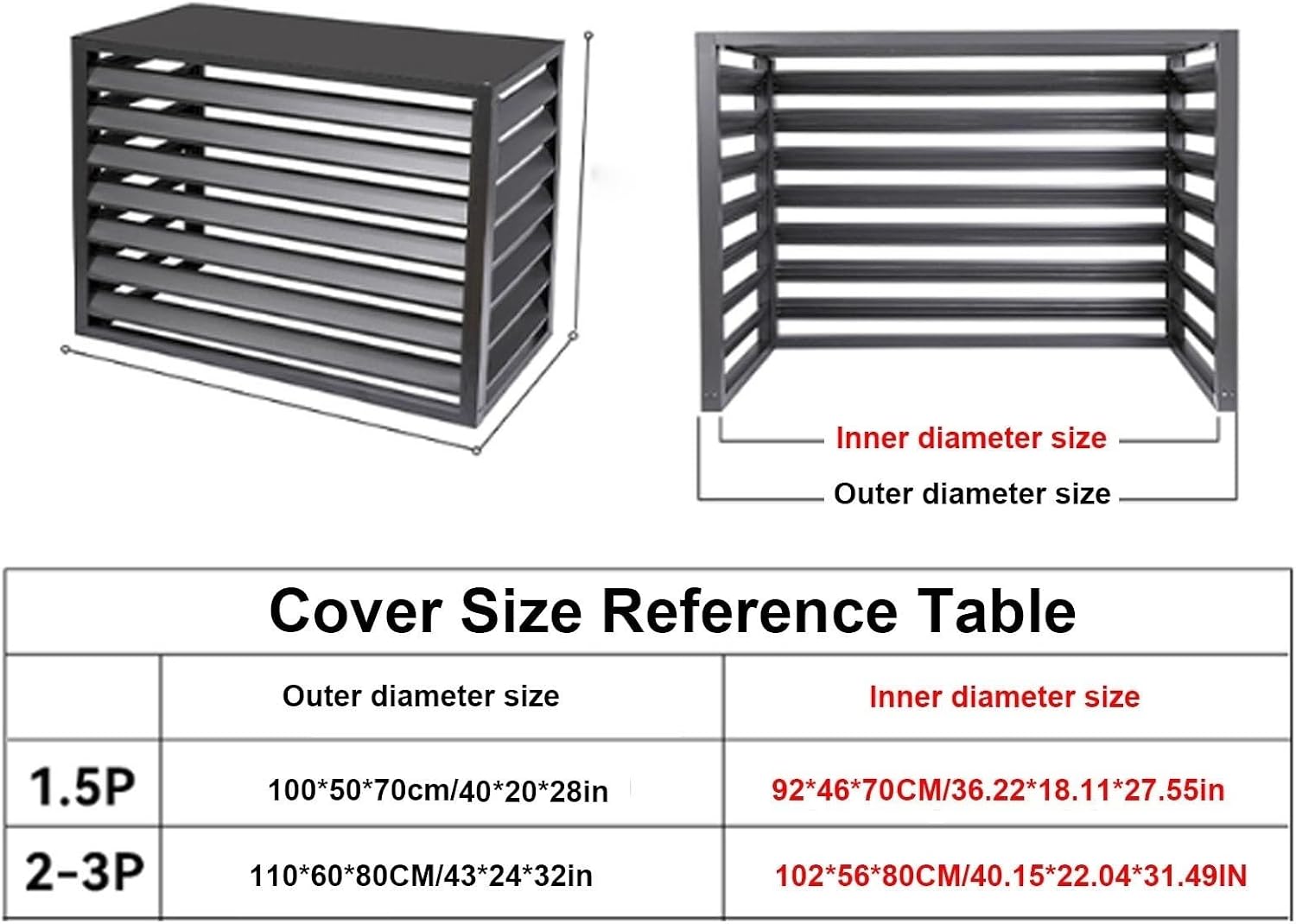 GENERIC Mini Housse De Climatiseur Séparée En Aluminium, Réduction Du Bruit, Protection De L'unité AC Résistante Aux Intempéries, Design Plat Blanc, Idéal Pour Une Utilisation En Extérieur