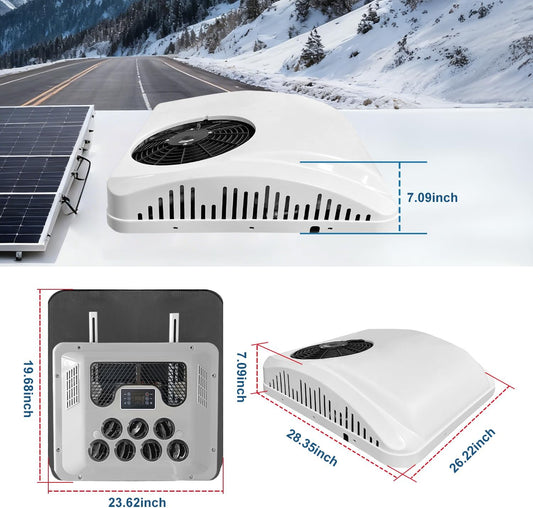 Climatiseur électrique 12 V CC 8800 BTU Pour Toit De Véhicule Récréatif - Économie De Carburant