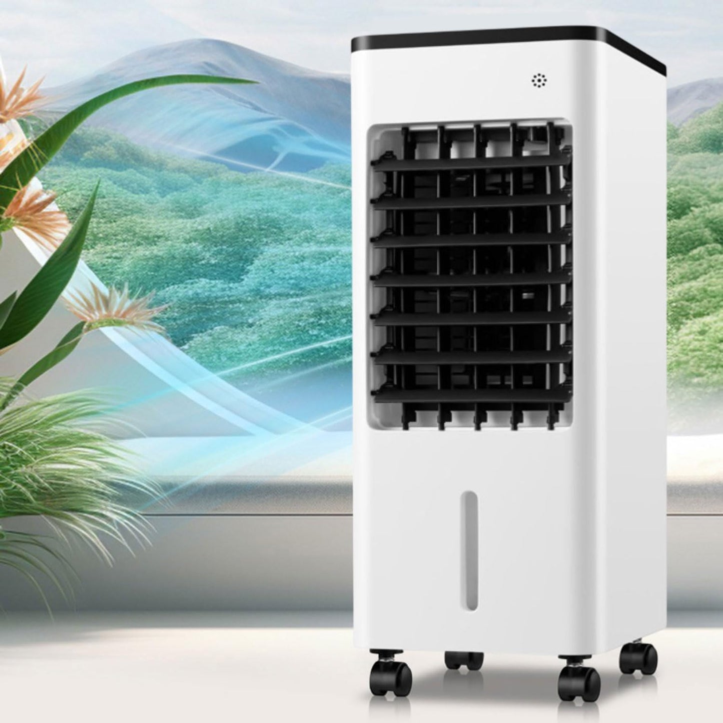 GENERIC Climatiseur Portable 3 En 1 Unité De Climatisation Avec 3 Vitesses 90°Oscillant 8H Minuterie 9LTank Refroidisseur D'air évaporatif Avec Ventilateur De Refroidissement à Distance Humidificateur Pour La