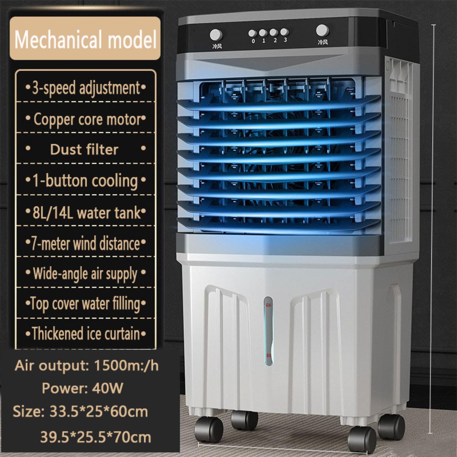 Refroidisseur D'air évaporatif Avec Grand Réservoir D'eau Télécommande 12 H Minuterie 120° Oscillation 3 Vitesses Climatiseurs Portables Pas De Tuyau Besoin Ventilateur De Refroidissement Pour Le Pati