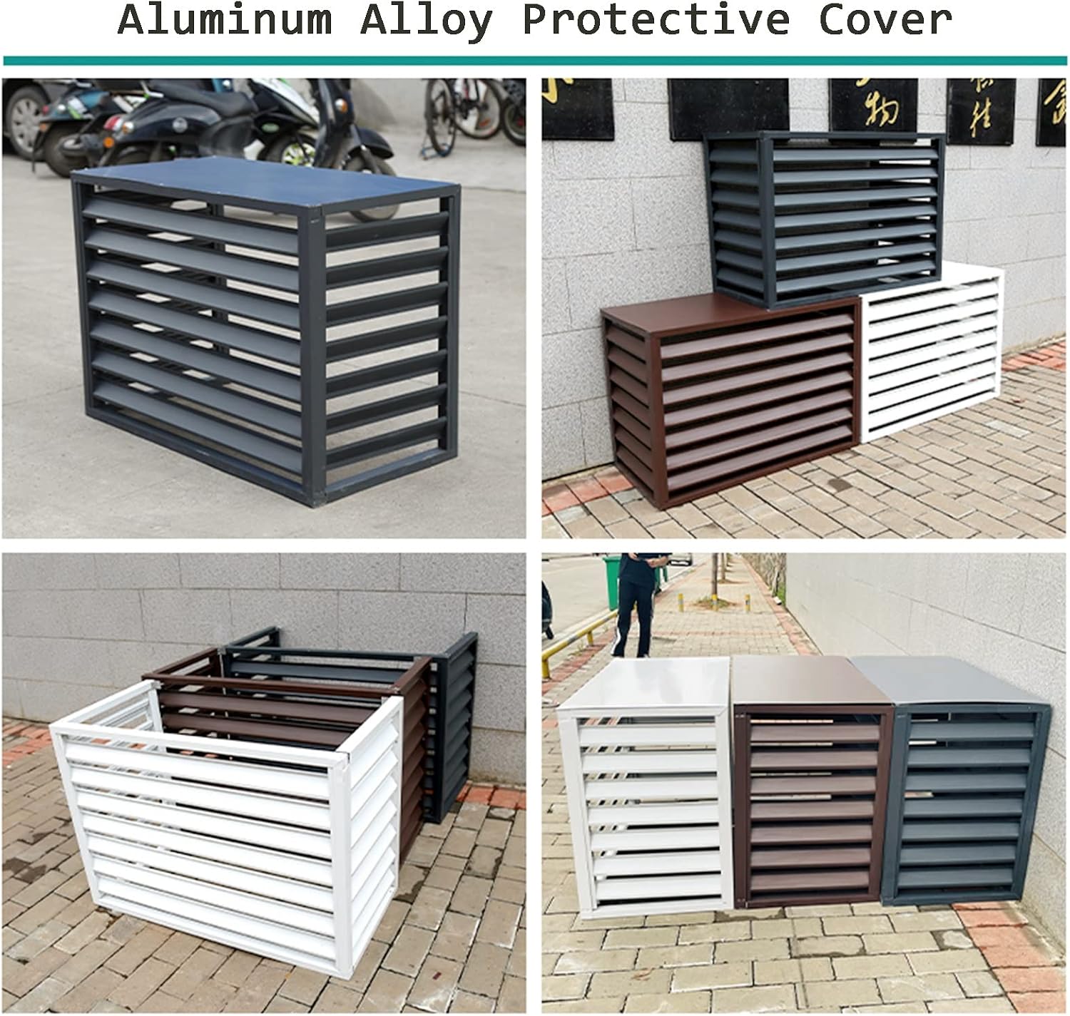 GENERIC Housse De Protection Décorative En Aluminium Pour Climatiseur Extérieur Toutes Saisons